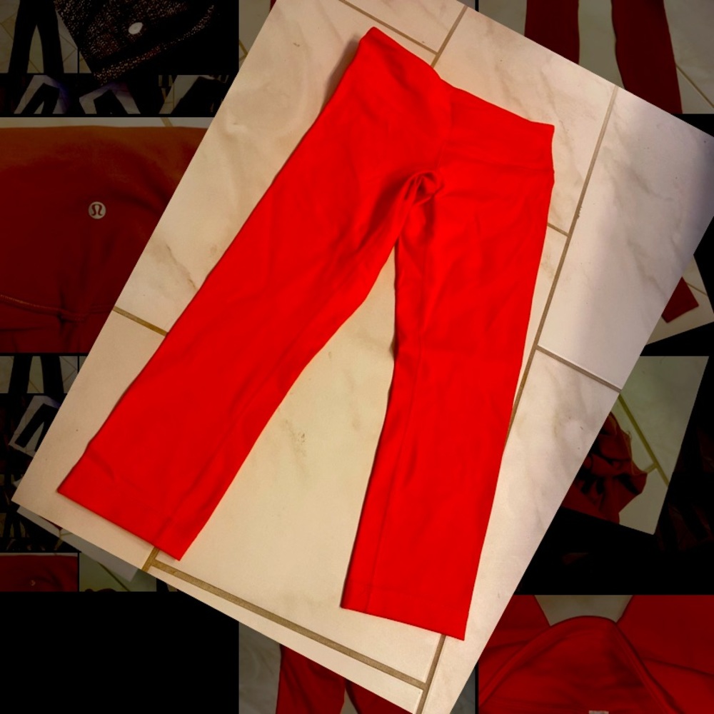 Lululemon Orange Wunder Under 21” crops. Size 6